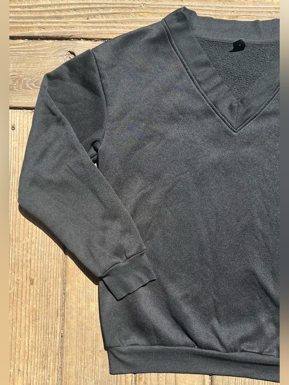SHEIN black classic simple neutral v-neck pullover long sleeve sweater
